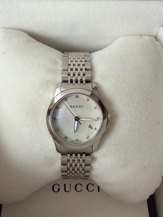 Gucci Accessories - Gucci Women's Stainless Steel Bracelet Watch with Mother-of-Pearl Dial
